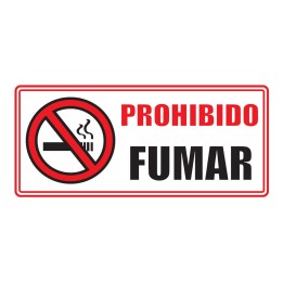 Señal Prohibido Fumar 30X15