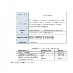 Tope Llanta Caucho MLC Sin Tornillos