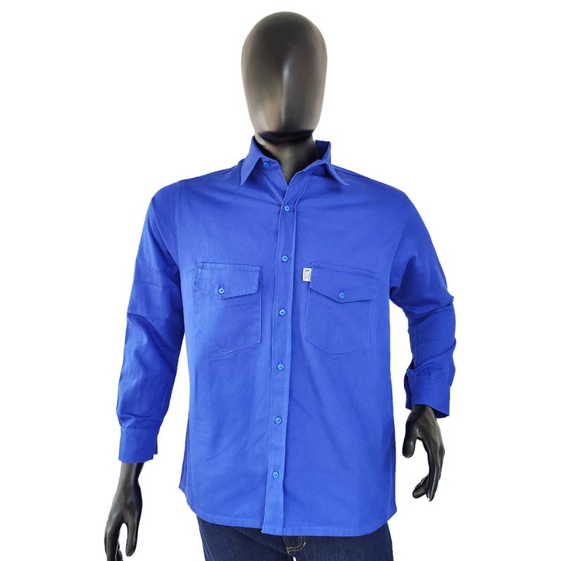 Camisa Dril Manga Larga Hombre