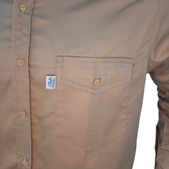 Camisa Dril Manga Larga Hombre
