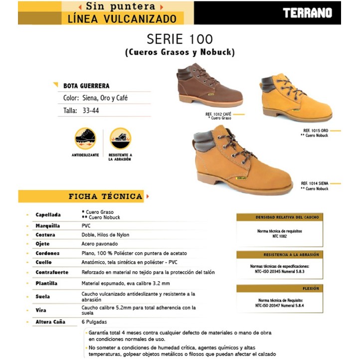 Bota Guerrera Terrano Nobuck Siena Sin Puntera