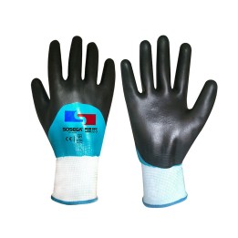 Guante Nitrilo Liso y Espuma Negro Poliéster Blue Sky Sosega 400012
