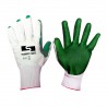Guante Latex Laminado Verde Poliester y Algodon Blanco Builder Sosega 400019