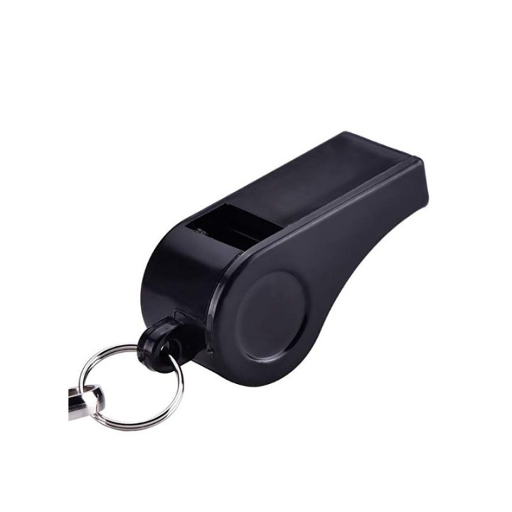 Pito Silbato Plastico Negro Con Cordon