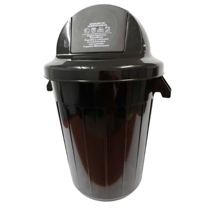 Tanque Contenedor Redondo Tapa Vaiven Negro 120 Lts ColPlast