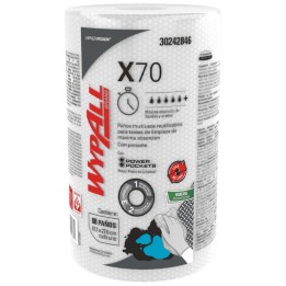 Paños de limpieza WypAll X70 Rollo Regular con Power Pockets x 88 paños 30242846 Kimberly