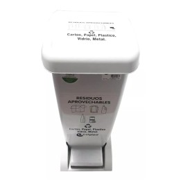 Papelera Pedal Plana 22 Lts Blanco ColPlast