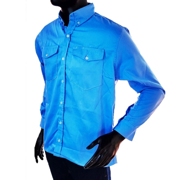Camisa Dril Manga Larga Hombre