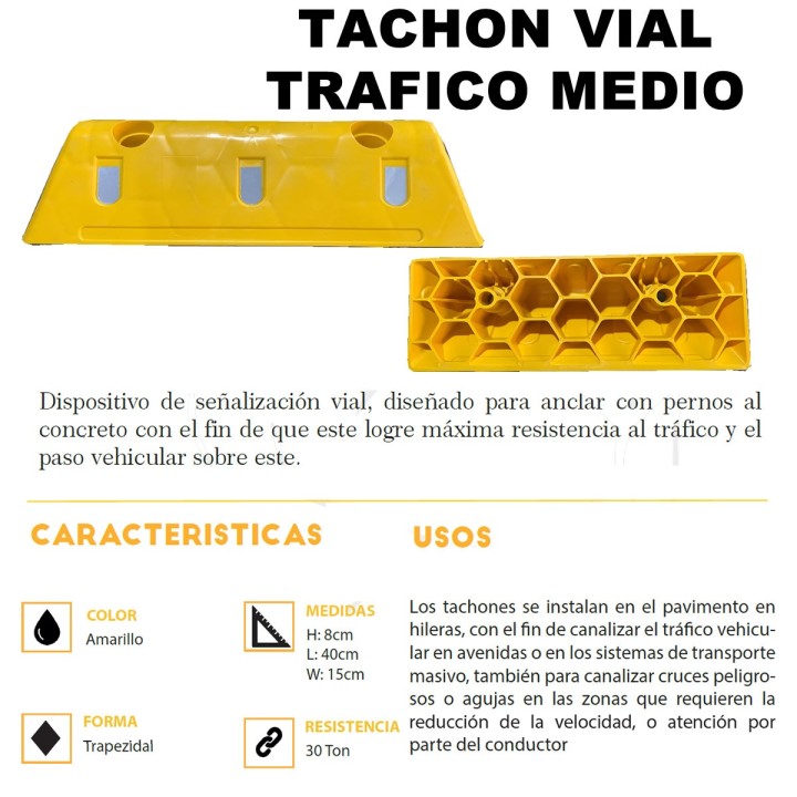 Tachon Vial 8 Reflectivos Tg Trafico Medio