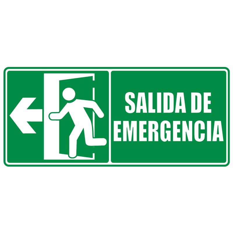 Señal Salida De Emergencia Puerta Izquierda 30x15