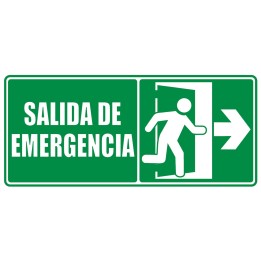 Señal Salida De Emergencia Puerta Derecha 30x15