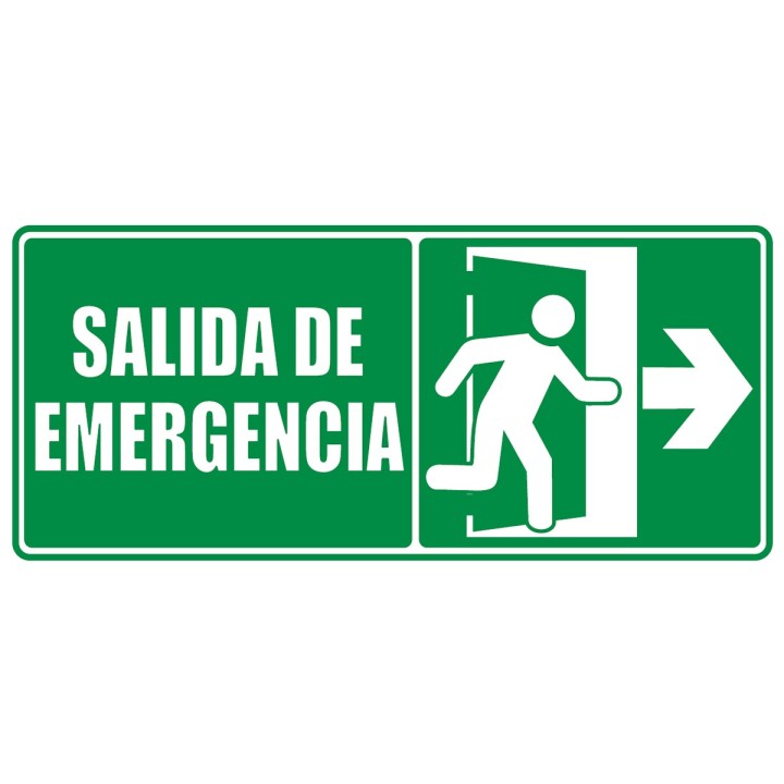 Señal Salida De Emergencia Puerta Derecha 30x15
