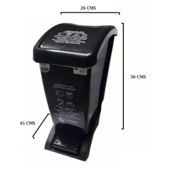 Papelera Pedal 30 Lts Negro ColPlast