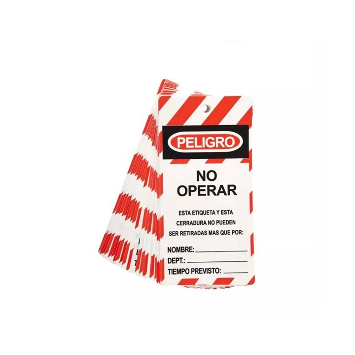 Tarjeta de Bloqueo No Operar Look Out Steelpro Paq x 25