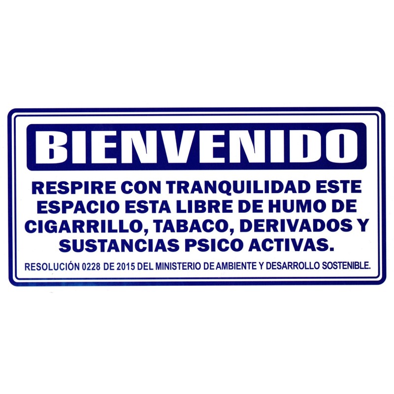 Señal Espacio Libre de Humo 30x15