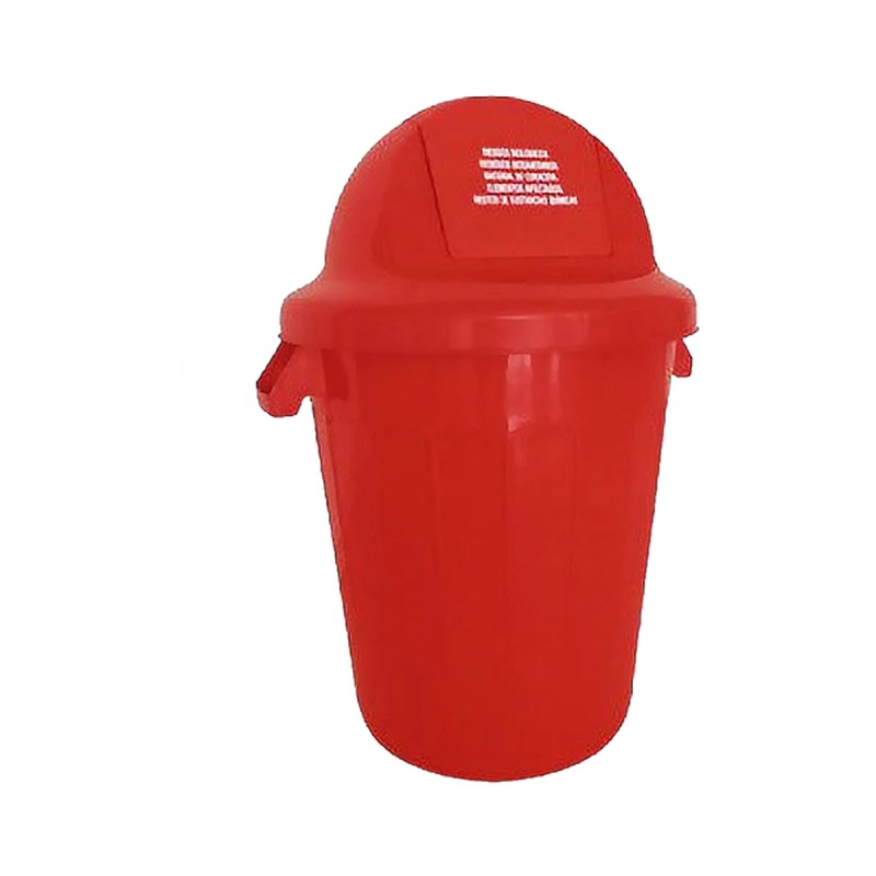 Tanque Contenedor Redondo Tapa Vaiven Rojo 120 Lts ColPlast