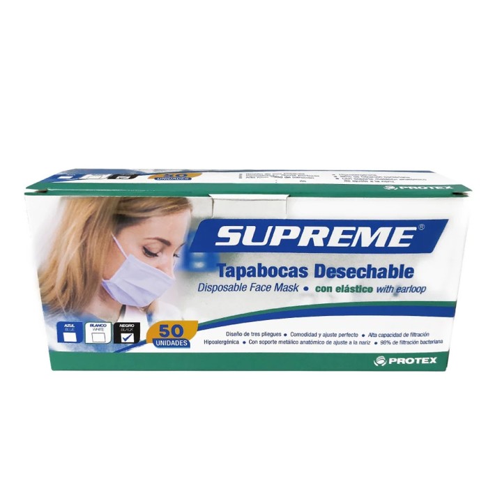 Tapabocas 3 Pliegues x 50 Und (Tapabocas Quirurgico) Supreme