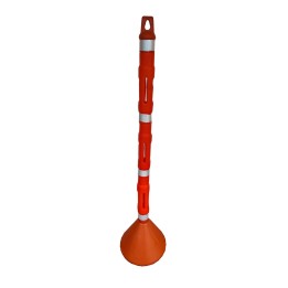Señalizador Vial Tubular  Base Cono Naranja (Baliza) 3 Reflectivos TV