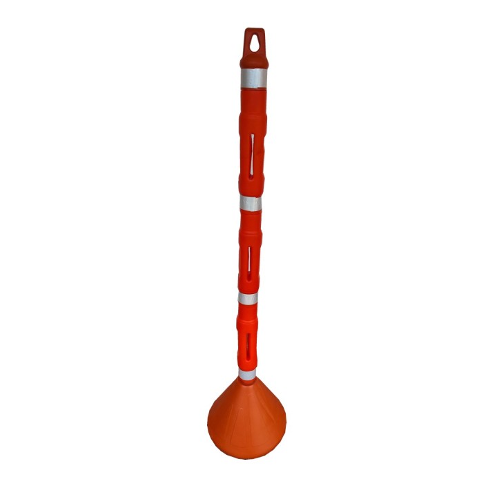 Señalizador Vial Tubular  Base Cono Naranja (Baliza) 3 Reflectivos TV