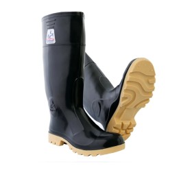 Bota Pvc Super Track Negra Caña Alta Con Puntera Fuller
