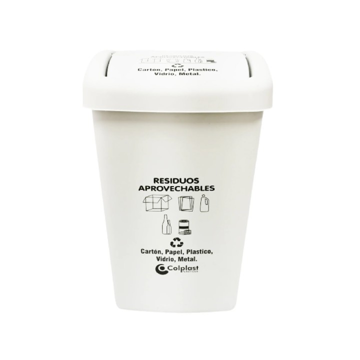 Papelera Vaiven 36 Lts Blanco ColPlast