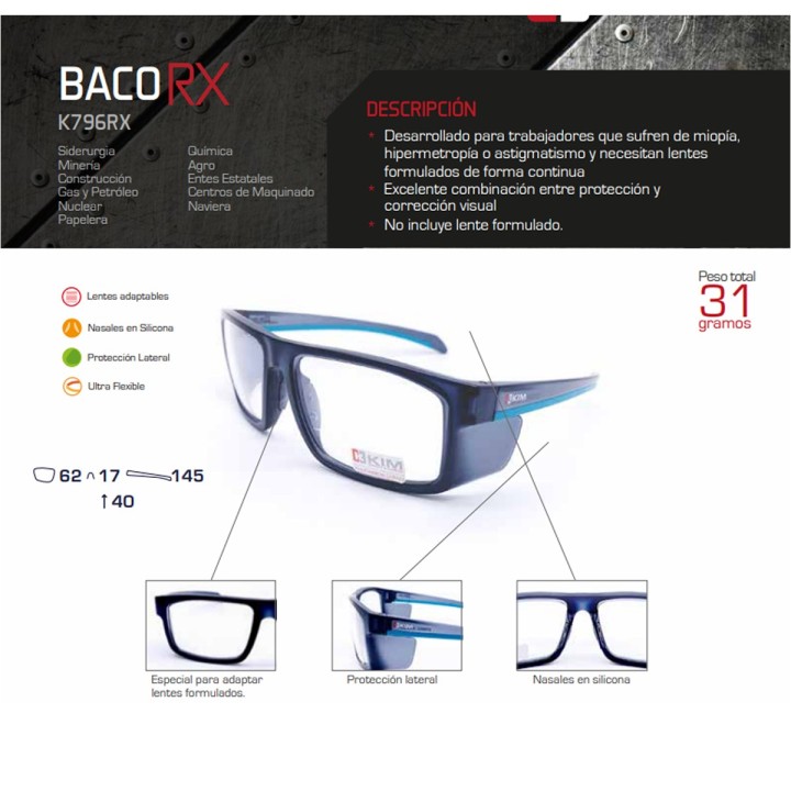 Gafas Mercurio K633RX Claras Lente Formulado Kim