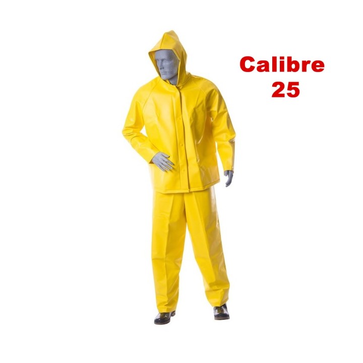 Impermeable Conjunto Chaqueta Capucha y Pantalon Calibre 25