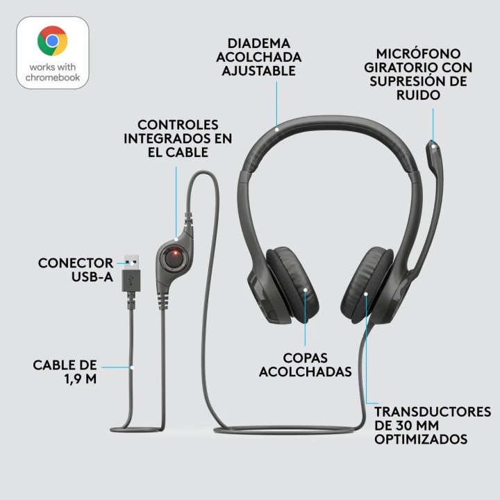 Diadema Logitech USB H390