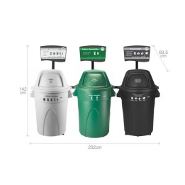 Punto Ecologico 121 Lts Blanco - Verde Negro Fuller Pinto