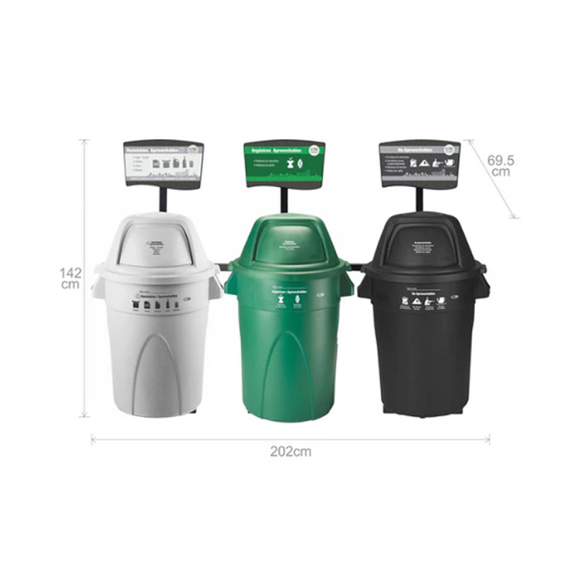 Punto Ecologico 121 Lts Blanco - Verde Negro Fuller Pinto