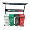 Punto Ecologico 55 Litros 4 Puestos con Techo Negro-Blanco-Verde-Rojo CLP