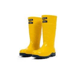 Bota Pvc Guerrera Hidrocarburos Amarilla Con Puntera Robusta