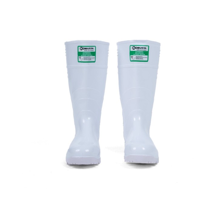 Bota Pvc Robusta Guerrera Blanca Con Puntera Acidos Grasos