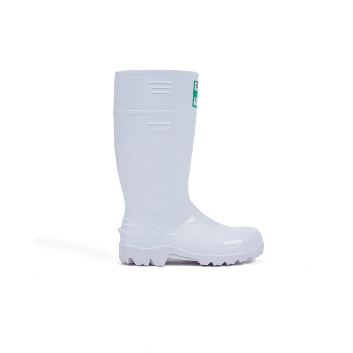 Bota Pvc Robusta Guerrera Blanca Con Puntera Acidos Grasos