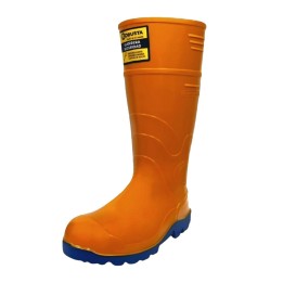 Bota Pvc Robusta Guerrera Agua Amarilla Con Puntera
