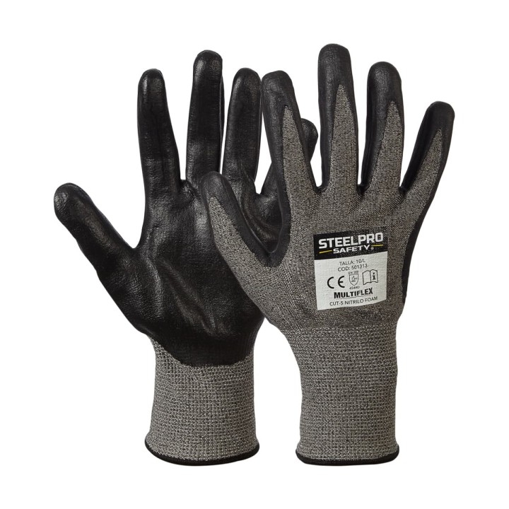 Guante Anticorte Multiflex Cut-5 Nitrilo Foam Steelpro