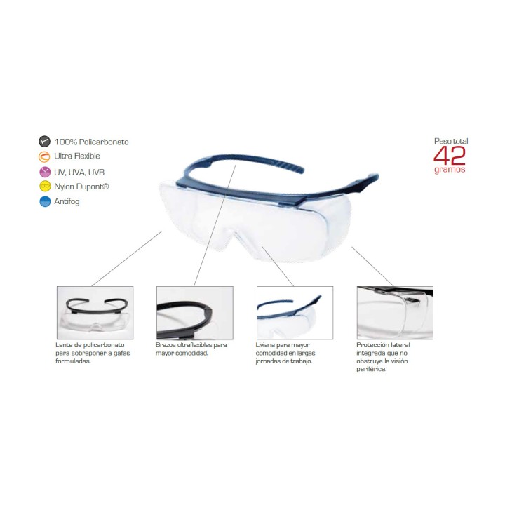 Gafas BIA RX Sobreponer  Lente Formulado Claro AF Kim