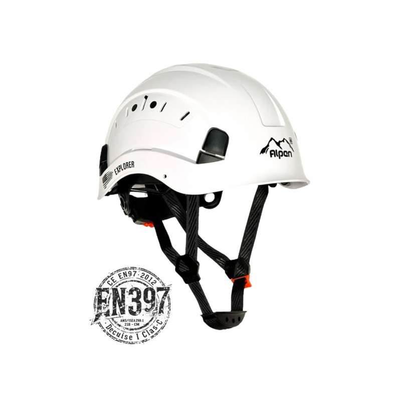 Casco Alpen Explorer Ventilado Barbuquejo y Sujetador Linterna