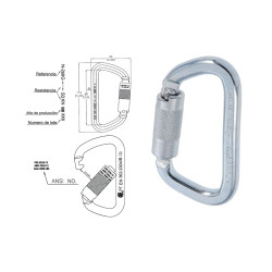 Mosqueton Carabinero Acero N268g 50 KN YOKE