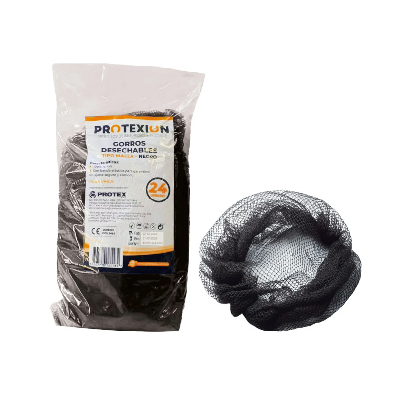 Gorros Desechables Tipo Malla Paq x 24 Und Protexion