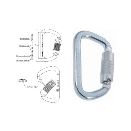 Yoke / Niagara N-252G Twist Lock Carabiner – Strong Alloy Steel, 3600 Lbs Load Rating, Auto-Locking Gate