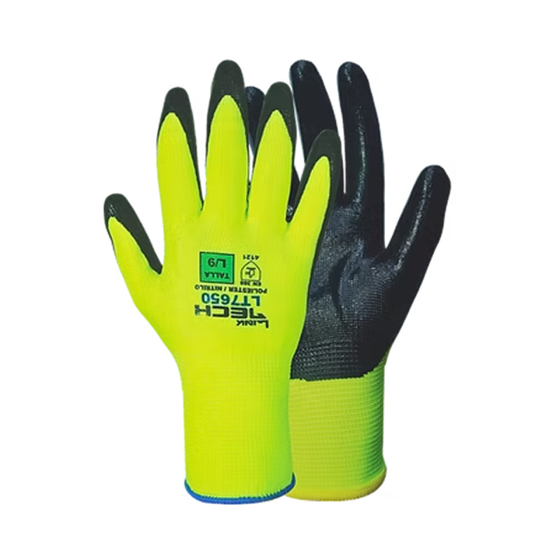 Guante Nitrilo Poliester Verde LT7650 Linktech