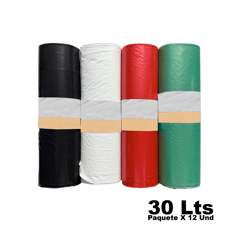 Bolsa Plastica Aseo Biodegradable Punto Ecologico 30 Lts X 12 Und