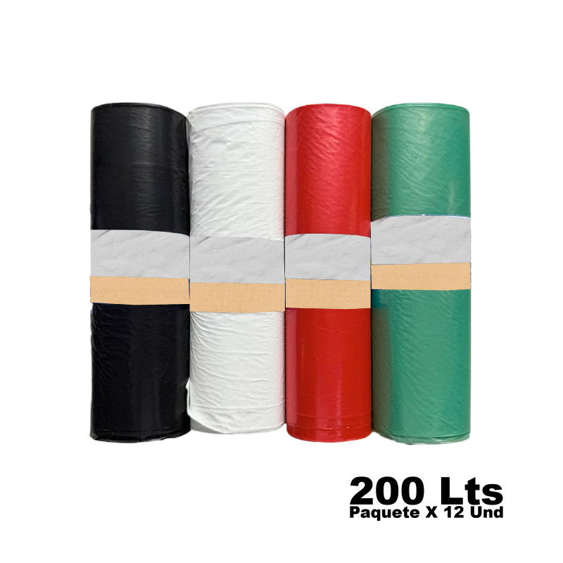 Bolsa Plastica Aseo Punto Ecologico 200 Lts X 12 Und