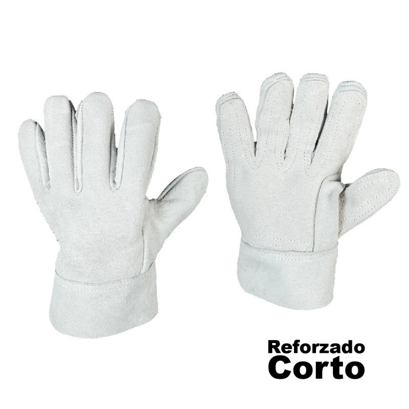 Guantes de Carnaza Corto Reforzado Carnaza 5 dedos