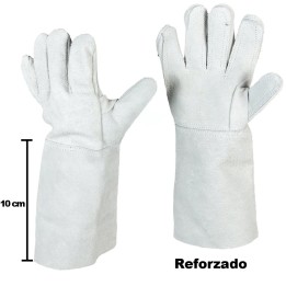 Guantes de Carnaza Largo 14 Cm Sencillo