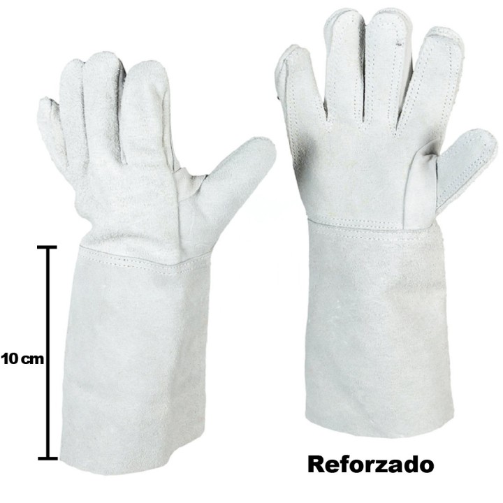Guantes de Carnaza Largo 14 Cm Sencillo