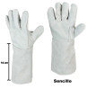 Guantes de Carnaza Largo 14 Cm Sencillo
