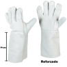 Guantes de Carnaza Largo 14 Cm Reforzado Carnaza 5 Dedos