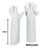 Guantes de Carnaza Largo 20 Cm Reforzado Carnaza 5 Dedos